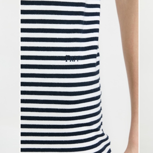 Frame Denim Black and White Striped Tee - Picture 3 of 10